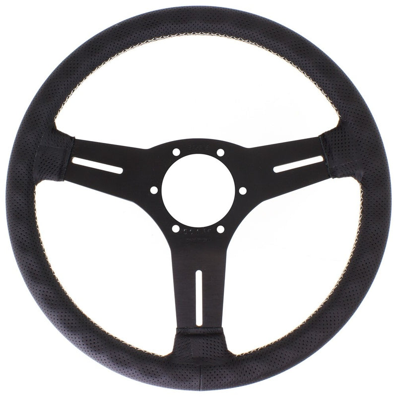 Carica immagine in Galleria Viewer, Volante Nardi Competition, Pelle Nera Forata, Razze Nere, Cuciture Grigie, a Calice 40 mm, Ø33 cm