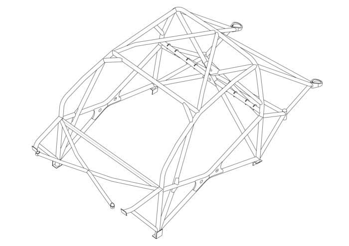 Carica immagine in Galleria Viewer, Roll Bar Multipunto Custom Cages da Saldare per Subaru Impreza VAB - FIA