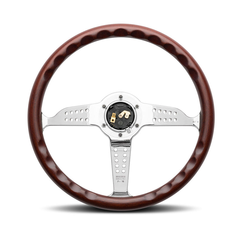 Carica immagine in Galleria Viewer, Volante Momo Super Grand Prix a Calice (37 mm), Legno, Razze Cromate - 35 cm