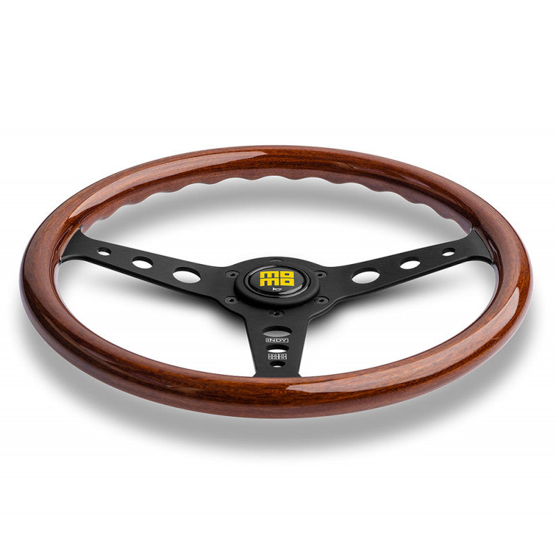 Carica immagine in Galleria Viewer, Volante Momo Indy Heritage a Calice (37 mm), Legno, Razze Nere - 35 cm