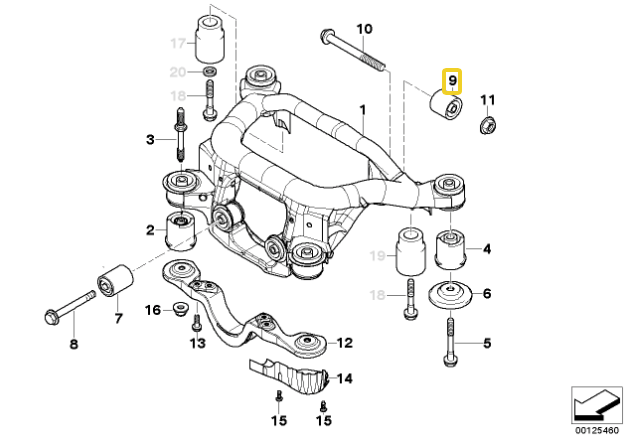 Carica immagine in Galleria Viewer, Silent Block in Poliuretano Differenziale IRP per BMW E46