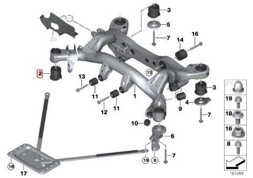 Carica immagine in Galleria Viewer, Silent Block Rigidi Culla Posteriore IRP per BMW Serie 1 E8X - Non M