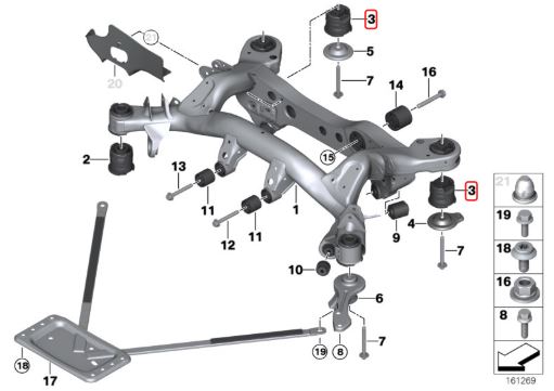 Carica immagine in Galleria Viewer, Silent Block Rigidi Culla Posteriore IRP per BMW Serie 3 E9X - Non M