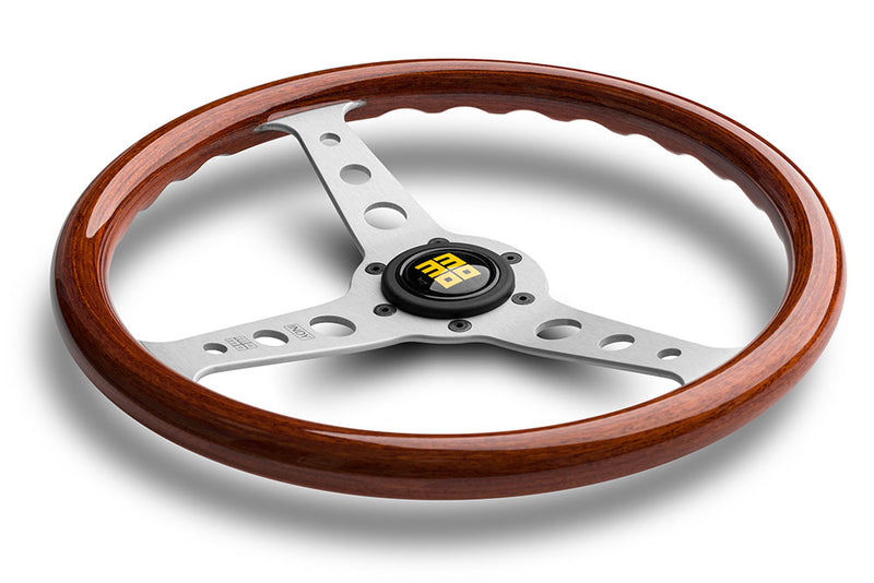 Carica immagine in Galleria Viewer, Volante Momo Indy Heritage a Calice (37 mm), Legno, Razze in Alluminio - 35 cm