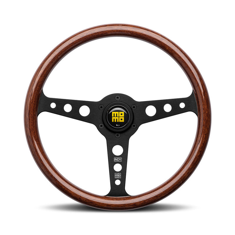 Carica immagine in Galleria Viewer, Volante Momo Indy Heritage a Calice (37 mm), Legno, Razze Nere - 35 cm