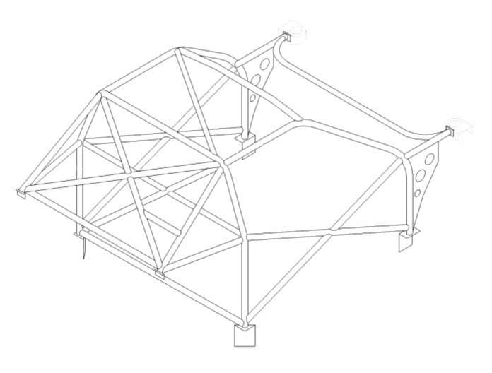 Carica immagine in Galleria Viewer, Roll Bar Multipunto Custom Cages da Saldare per Honda Integra Type R DC2 - FIA (T45)