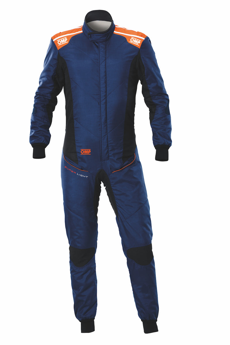 Carica immagine in Galleria Viewer, Tuta OMP Tecnica SuperLight Blu Navy / Arancione Fluo (FIA 8856-2018)
