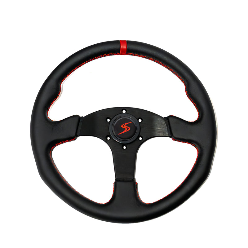 Carica immagine in Galleria Viewer, Volante Piatto, Pelle Nera, Razze Nere