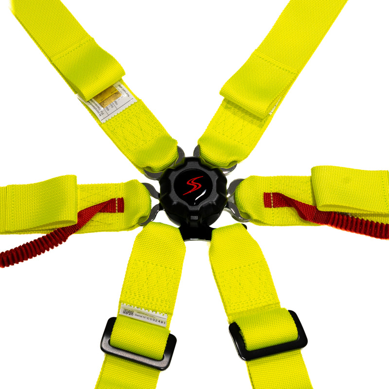 Carica immagine in Galleria Viewer, Cinture 6 Punti DS - Giallo Fluo - FIA 2026