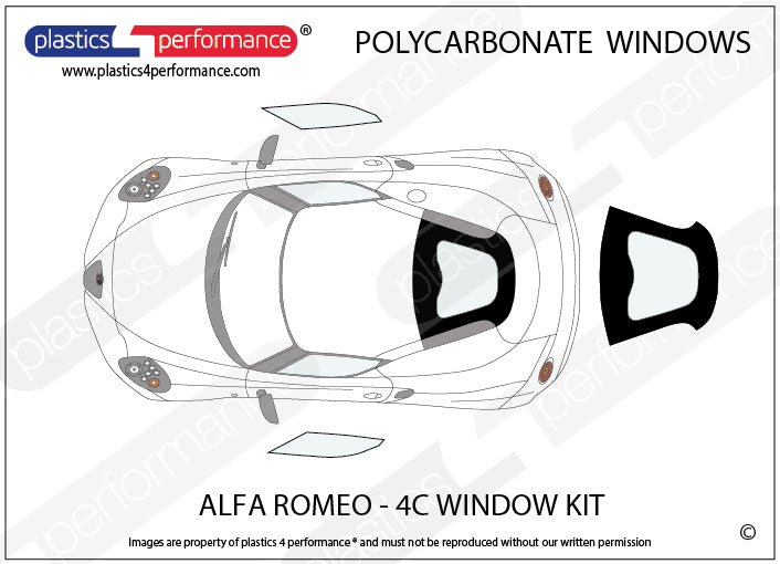 Carica immagine in Galleria Viewer, Vetri in Policarbonato per Alfa Romeo 4C