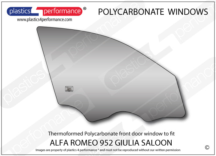 Carica immagine in Galleria Viewer, Vetri in Policarbonato per Alfa Romeo Giulia 952 Berlina
