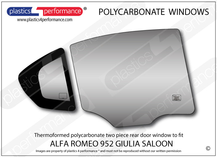 Carica immagine in Galleria Viewer, Vetri in Policarbonato per Alfa Romeo Giulia 952 Berlina