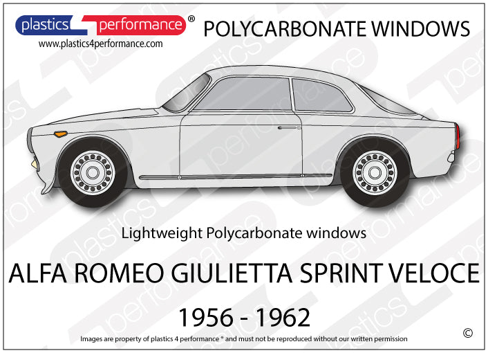 Carica immagine in Galleria Viewer, Vetri in Policarbonato per Alfa Romeo Giulietta Sprint Veloce