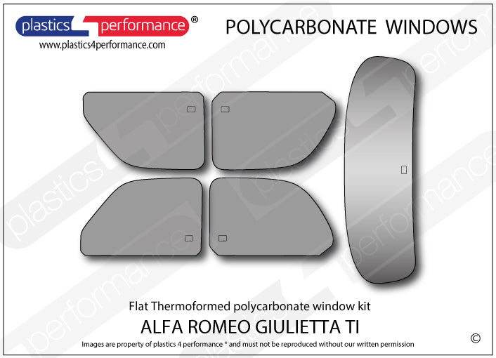 Carica immagine in Galleria Viewer, Vetri in Policarbonato per Alfa Romeo Giulietta Ti