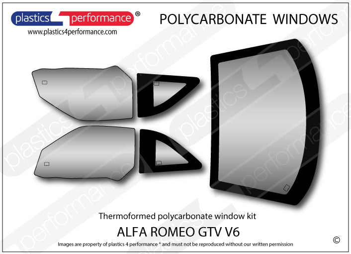 Carica immagine in Galleria Viewer, Vetri in Policarbonato per Alfa Romeo GTV V6