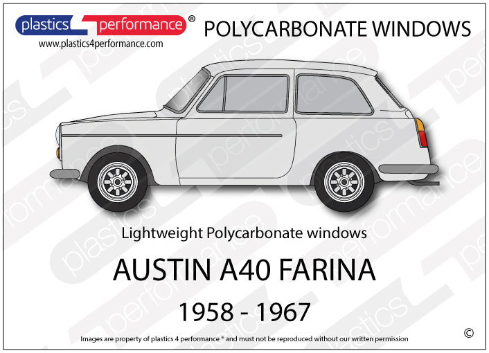 Carica immagine in Galleria Viewer, Vetri in Policarbonato per Austin A40 Farina Saloon
