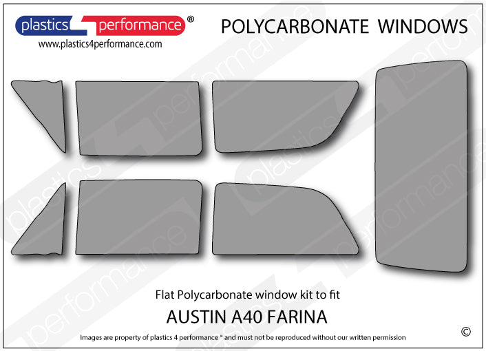 Carica immagine in Galleria Viewer, Vetri in Policarbonato per Austin A40 Farina Saloon