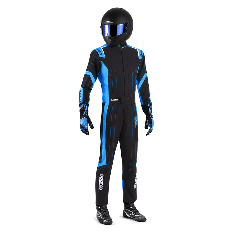 Carica immagine in Galleria Viewer, Tuta Kart Bambino Sparco Thunder Advanced Nero / Blu (CIK-FIA KC.017.24-0)