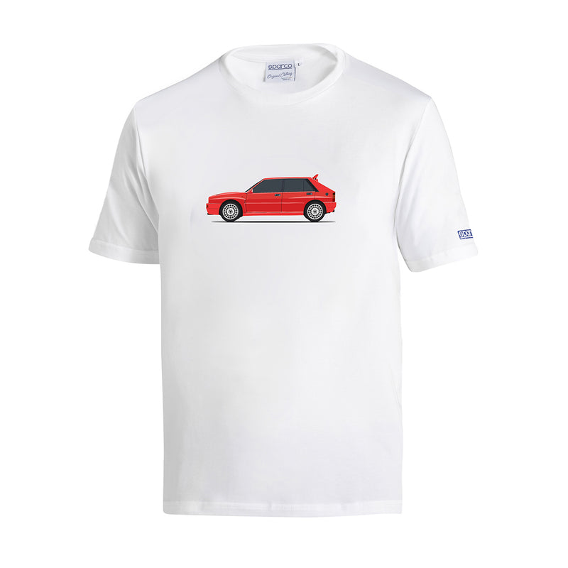 Carica immagine in Galleria Viewer, T-Shirt Sparco Lancia HF Heritage Delta Integrale - Bianco / Rosso