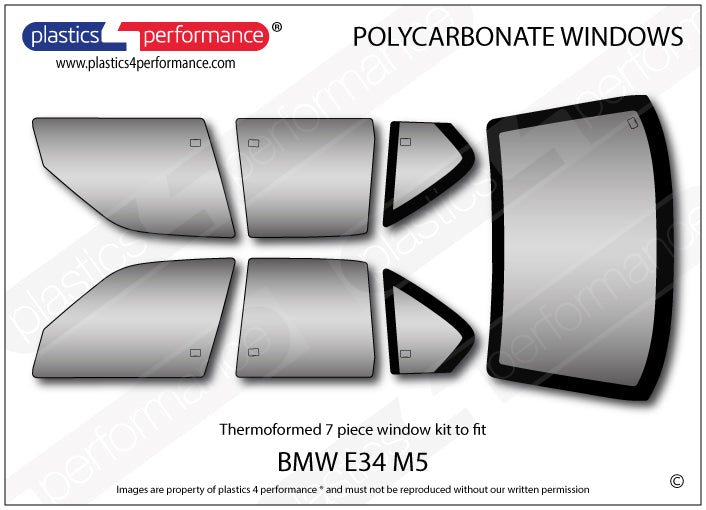Carica immagine in Galleria Viewer, Vetri in Policarbonato per BMW M5 E34