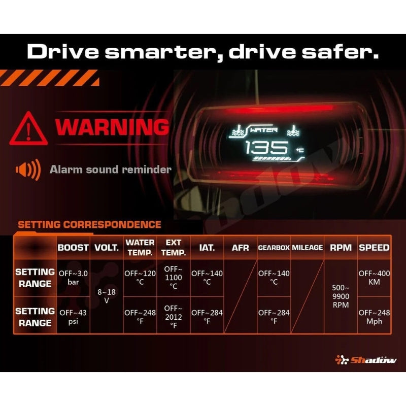 Carica immagine in Galleria Viewer, Display Multifunzione OBD II Shadow Digital Meter 2 Plus