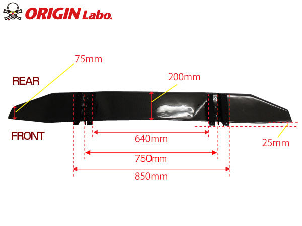 Carica immagine in Galleria Viewer, Alettone Origin Labo in Carbonio "Eagle Style" Universale (160 cm)