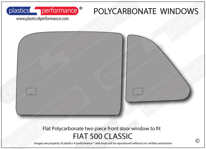 Carica immagine in Galleria Viewer, Vetri in Policarbonato per Fiat 500 Classic