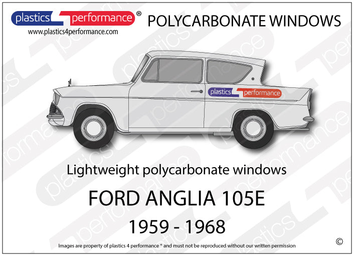 Carica immagine in Galleria Viewer, Vetri in Policarbonato per Ford Anglia 105e
