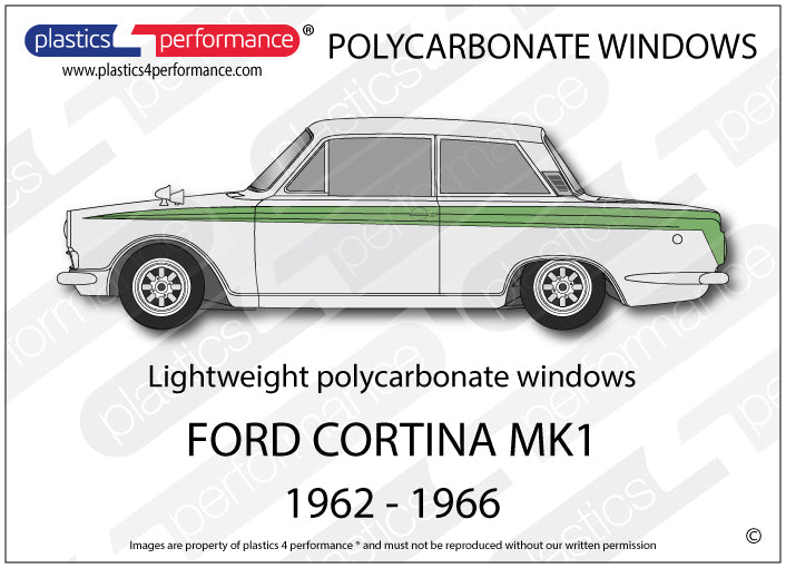 Carica immagine in Galleria Viewer, Vetri in Policarbonato per Ford Cortina MK1