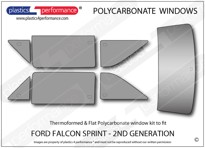 Carica immagine in Galleria Viewer, Vetri in Policarbonato per Ford Falcon Sprint 2ª Gen.