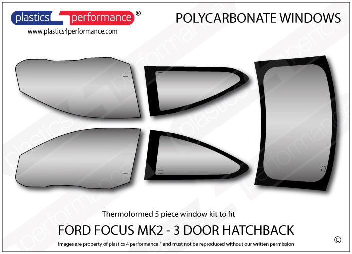 Carica immagine in Galleria Viewer, Vetri in Policarbonato per Ford Focus MK2 3 Porte