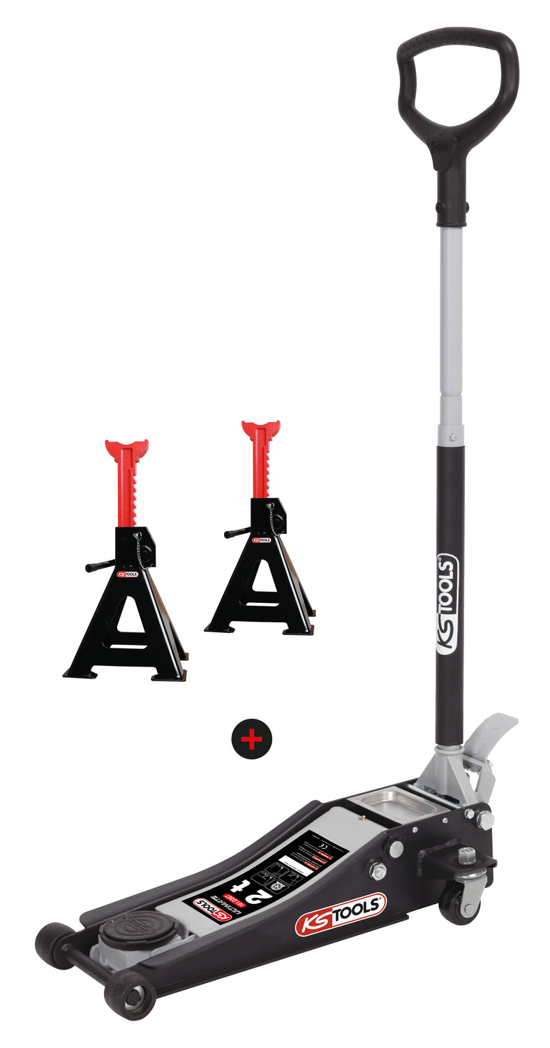 Carica immagine in Galleria Viewer, Set Cric Extra-Ribassato Acciaio Ultimate 2 T + Cavalletti 2 T KS Tools