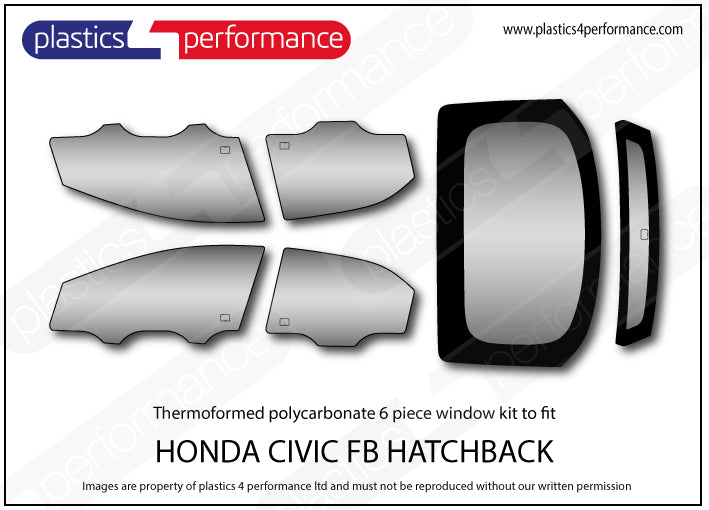Carica immagine in Galleria Viewer, Vetri in Policarbonato per Honda Civic FB 5 Porte