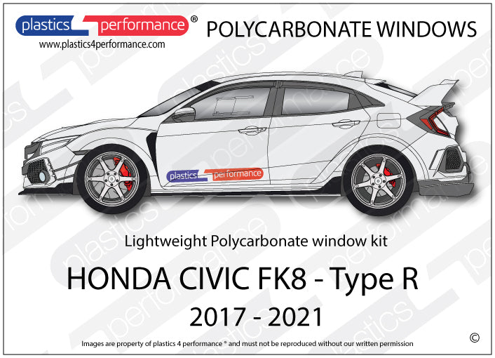 Carica immagine in Galleria Viewer, Vetri in Policarbonato per Honda Civic Type R FK8