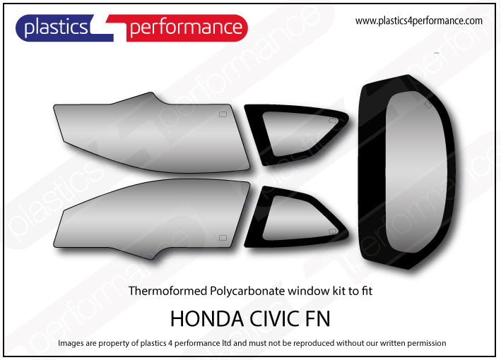 Carica immagine in Galleria Viewer, Vetri in Policarbonato per Honda Civic FN 3 Porte incluso Type R