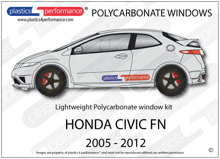 Carica immagine in Galleria Viewer, Vetri in Policarbonato per Honda Civic FN 3 Porte incluso Type R