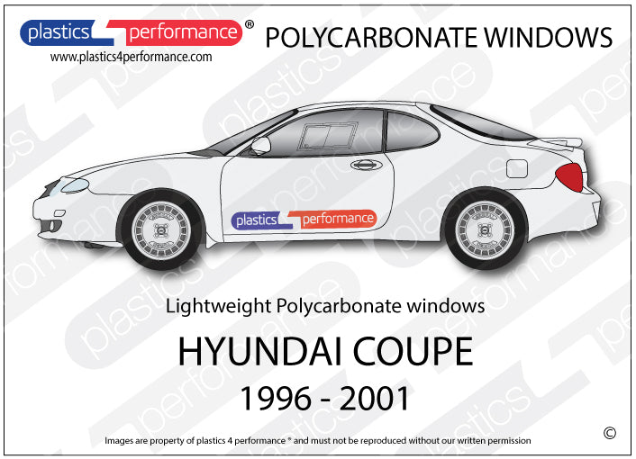 Carica immagine in Galleria Viewer, Vetri in Policarbonato per Hyundai Coupé RD