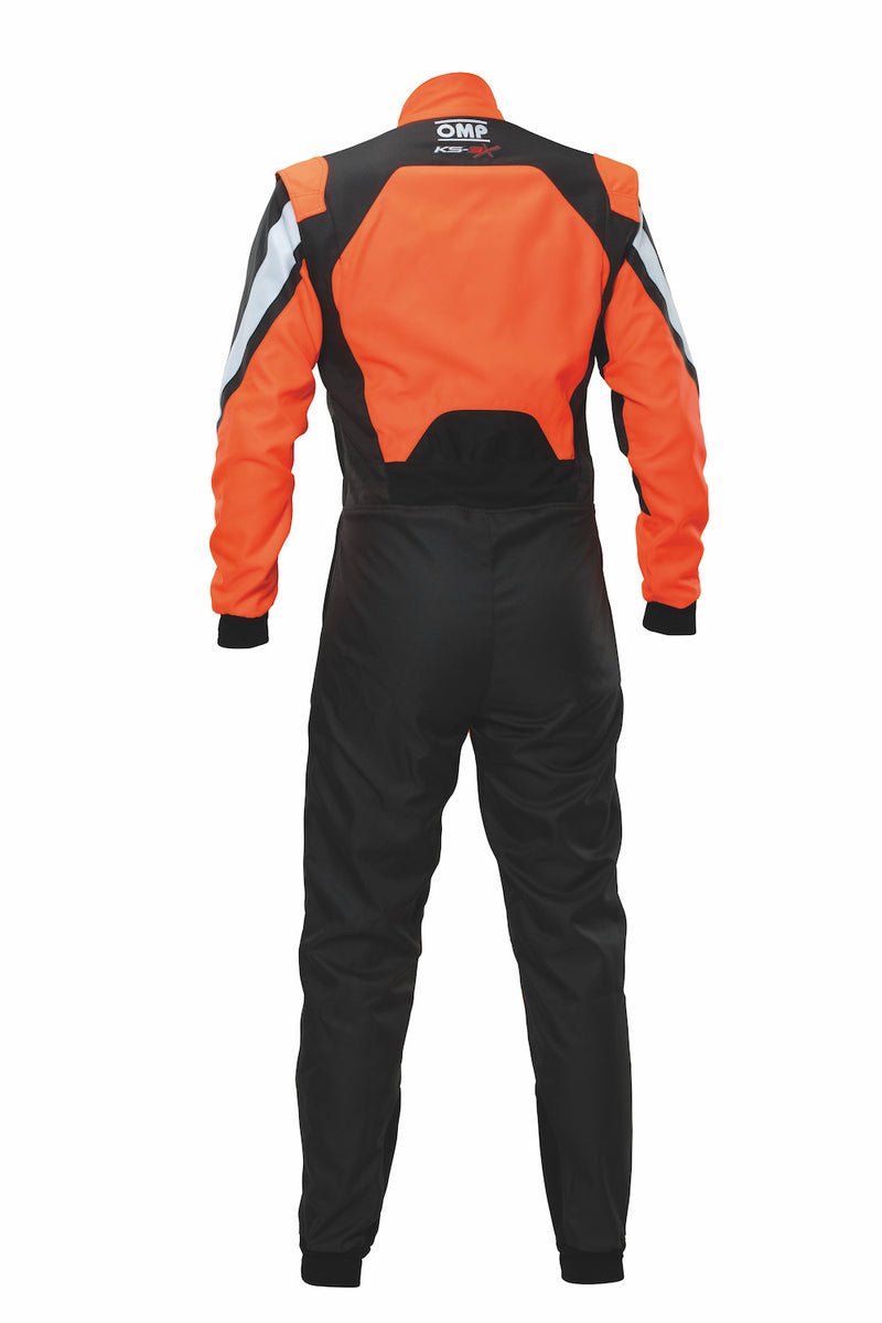 Carica immagine in Galleria Viewer, Tuta Kart OMP KS-3X Nero / Arancione Fluo (FIA 8877-2022)