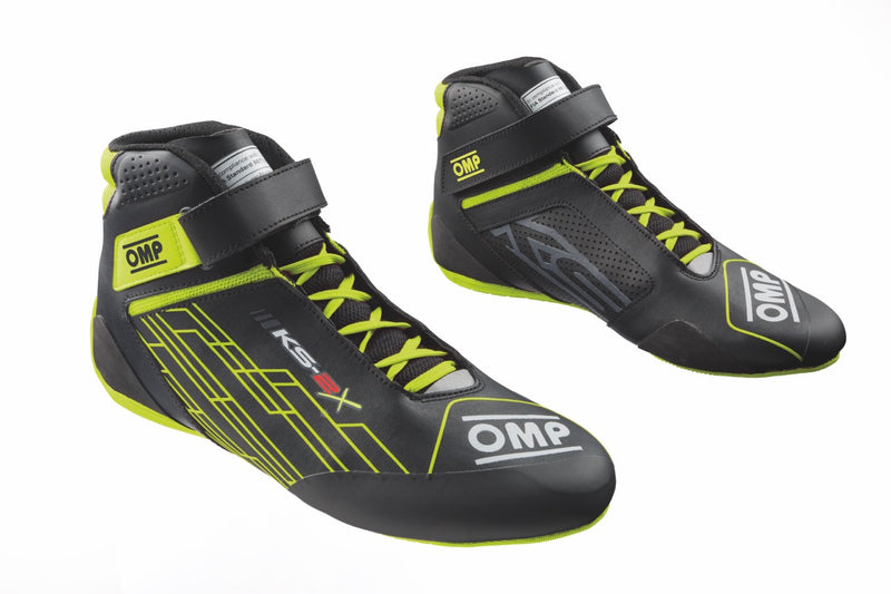 Carica immagine in Galleria Viewer, Scarpe Kart OMP KS-2X Nero / Giallo Fluo (FIA)
