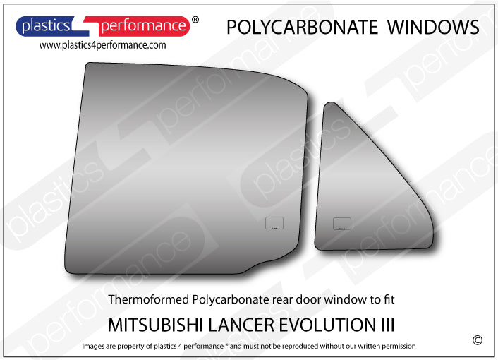 Carica immagine in Galleria Viewer, Vetri in Policarbonato per Mitsubishi Lancer Evo 3 (III)