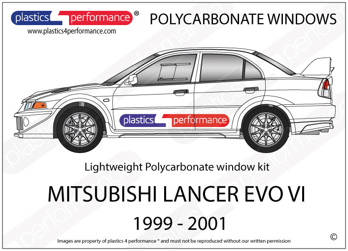 Carica immagine in Galleria Viewer, Vetri in Policarbonato per Mitsubishi Lancer Evo 6 (VI)