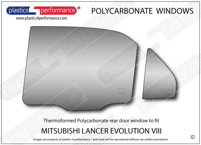 Carica immagine in Galleria Viewer, Vetri in Policarbonato per Mitsubishi Lancer Evo 8 (VIII)