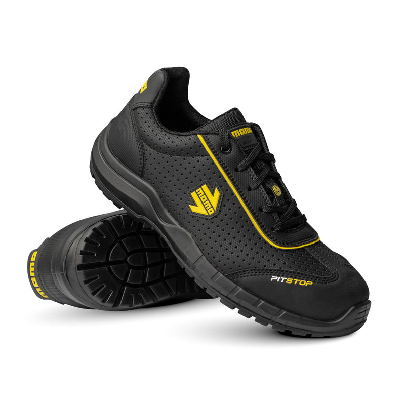 Carica immagine in Galleria Viewer, Scarpe Antinfortunistiche Momo Pit Stop - Nero (FIA)