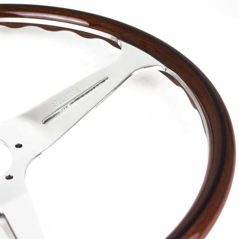 Carica immagine in Galleria Viewer, Volante Nardi Classic ND39 Legno, Razze Cromate, a Calice 25 mm