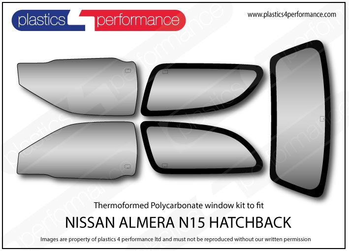 Carica immagine in Galleria Viewer, Vetri in Policarbonato per Nissan Almera N15 3 Porte