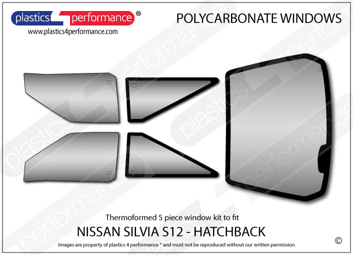 Carica immagine in Galleria Viewer, Vetri in Policarbonato per Nissan Silvia S12 3 Porte