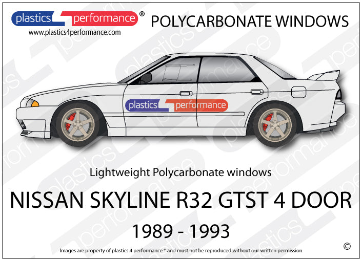 Carica immagine in Galleria Viewer, Vetri in Policarbonato per Nissan Skyline R32 GTS-T 4 Porte
