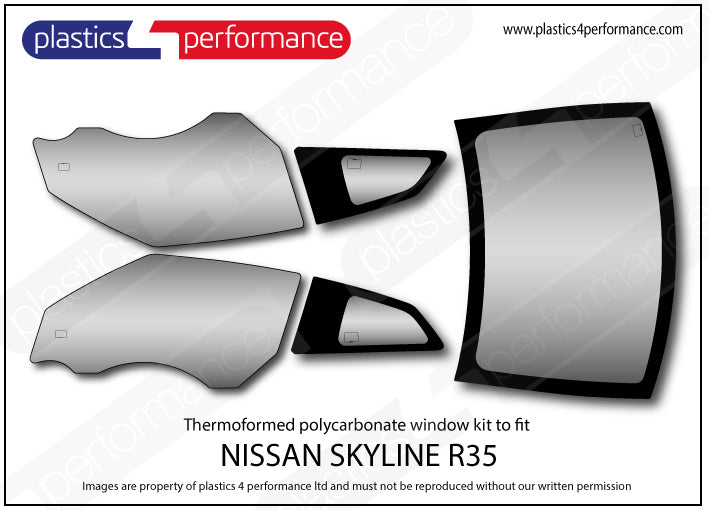 Carica immagine in Galleria Viewer, Vetri in Policarbonato per Nissan GT-R R35
