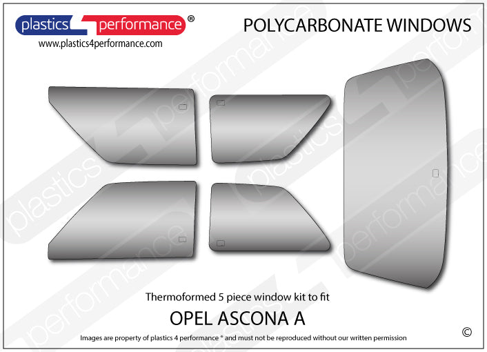 Carica immagine in Galleria Viewer, Vetri in Policarbonato per Opel Ascona A