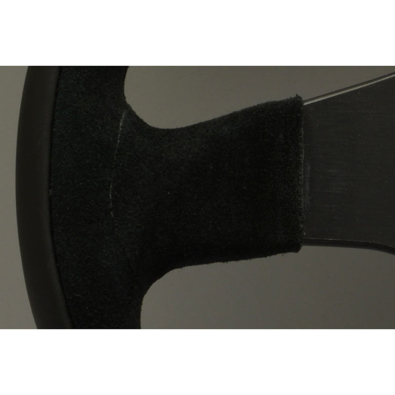 Carica immagine in Galleria Viewer, Volante Personal Pole Position (330 mm) Pelle Nera & Scamosciato Nero, Razze Nere, Logo Argento